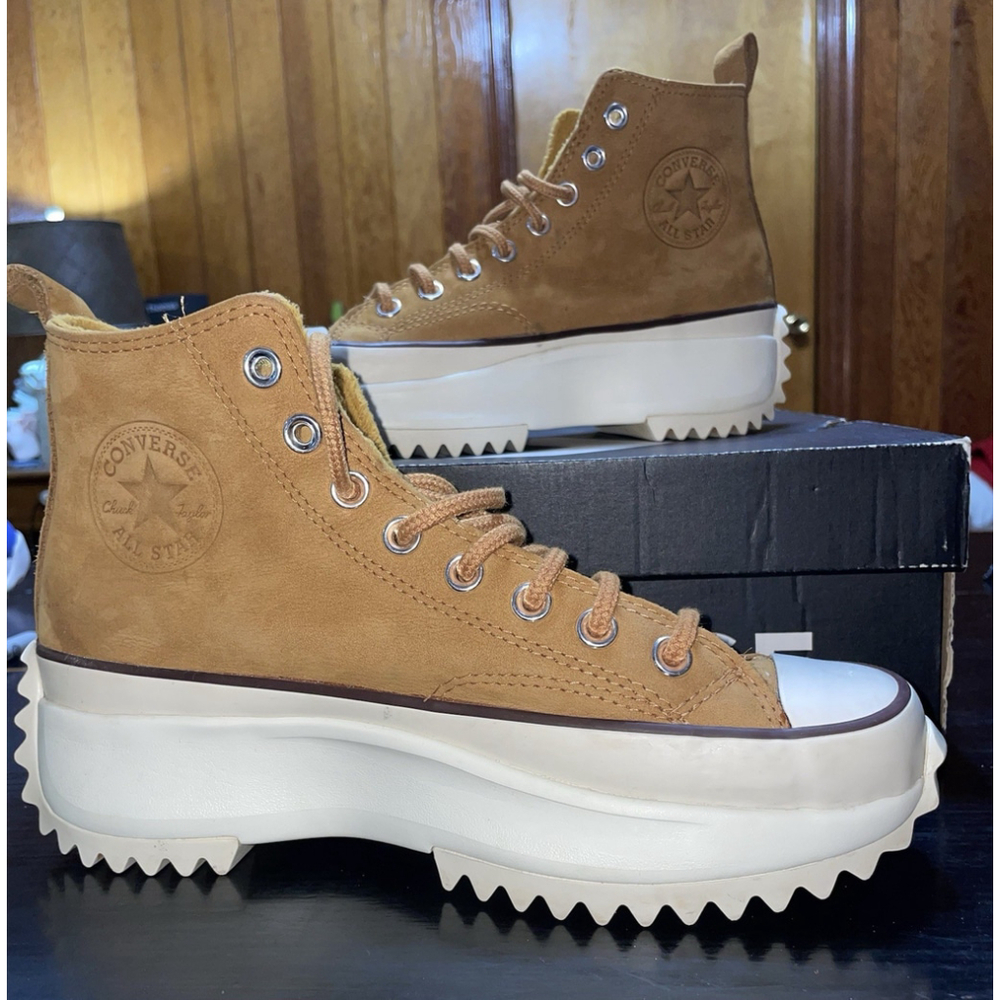 Converse Men's Run Star Hike High Top Leather 171666C Wheat/Shadowberry Size 7 - Picture 2 of 6